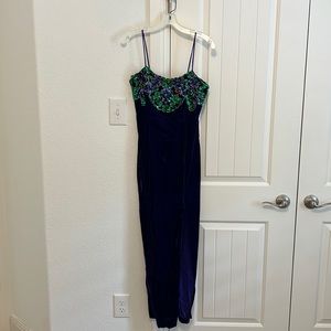 Vintage Purple Velvet Prom Dress